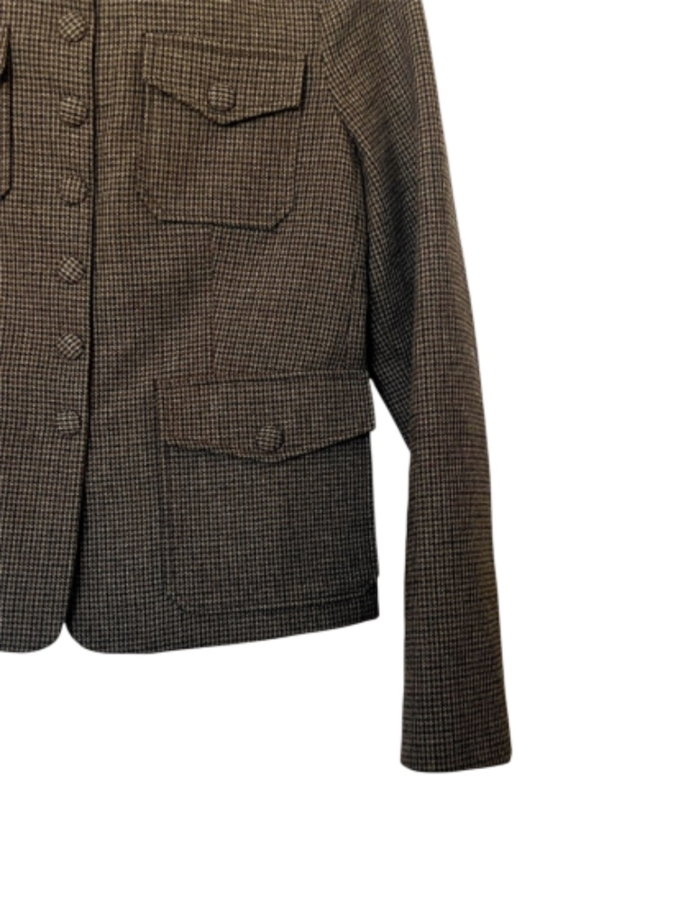 Mango Micro-Houndstooth Wool Jacket Size Small - Picture 7 of 15